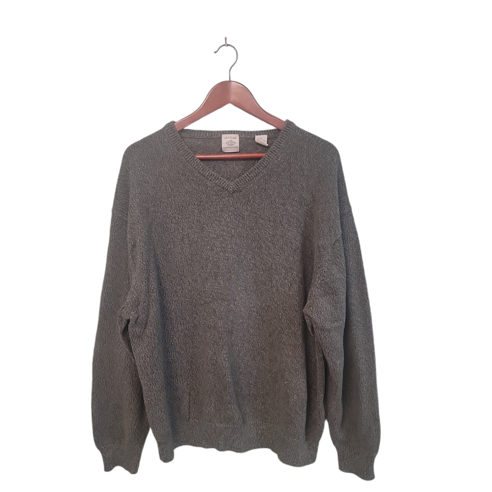 Northern Isles Latitude‎ Green Outdoor Nordic Norwegian VNeck Sweater XL